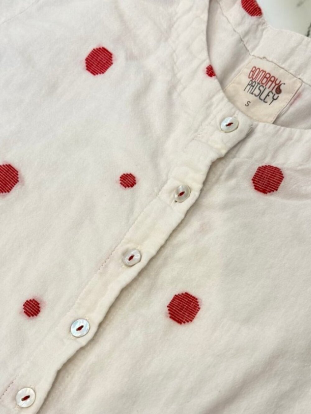 Bombay Paisley by Westside Red Pure Cotton Midi Dress Size Small Pockets - Picture 5 of 12